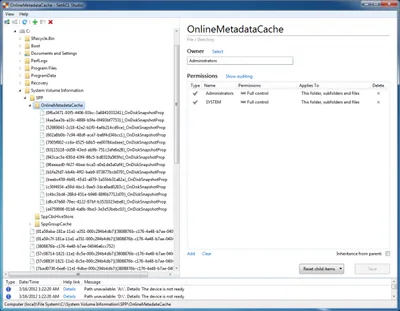 SetACL Studio 1.2 - File system - System Volume Information
