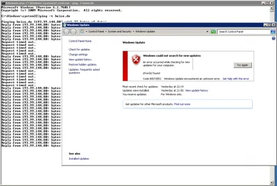 Windows Update Error 80072EFE in Client Hyper-V Guest
