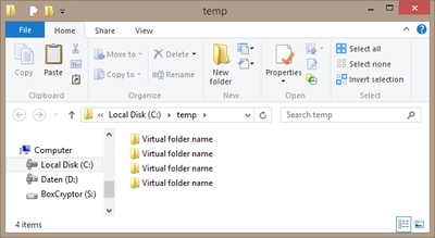 Many identical virtual folder names in Explorer