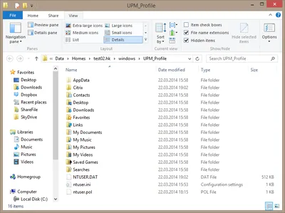 Citrix Profile Management (UPM) user profile