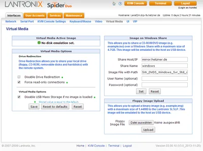 Hetzner LARA remote KVM - Mounting an ISO