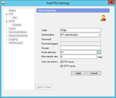 freeFTPd settings