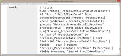 Splunk - Search job inspector-900