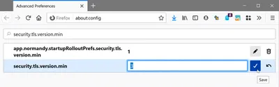 Disable TLS 1.0 and 1.1 in Firefox Now!