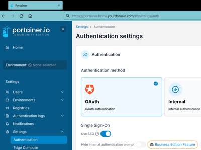 Portainer Setup Guide With Automatic HTTPS & OAuth SSO via Authelia