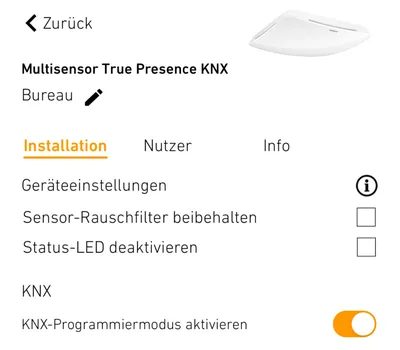 Firmware-Update beim Steinel Multisensor True Presence KNX