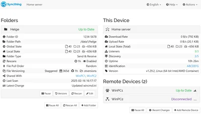 Syncthing: Continuous File Synchronization Between Personal Devices