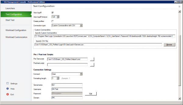 Login VSI Custom Commandline with CSV