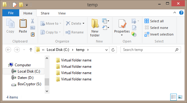 Many identical virtual folder names in Explorer