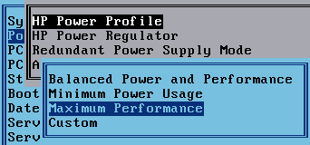 BIOS setting - HP power profile