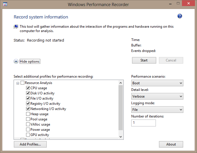 Windows Performance Recorder