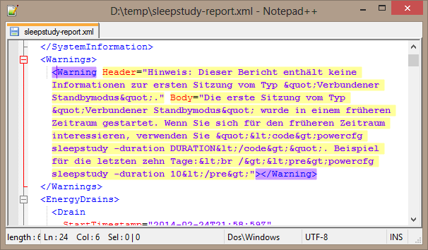 sleepstudy-report.xml with XML formatting error fixed