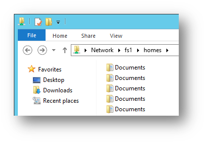 Documents redirected - homes in Explorer
