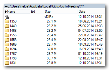 GoToMeeting directories on disk