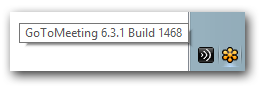 GoToMeeting version shown in taskbar