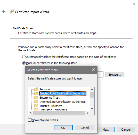Importing VMware Horizon self-signed certificate as root certificate