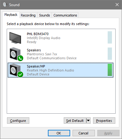 configure asus realtek audio manager to plug speakers into the motherboard