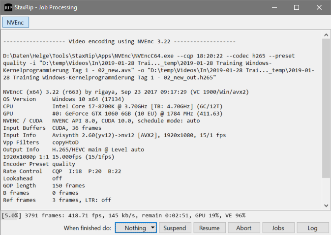 Hardware Encode Video In H 265 With Free Tools To Save Disk Space Helge Klein