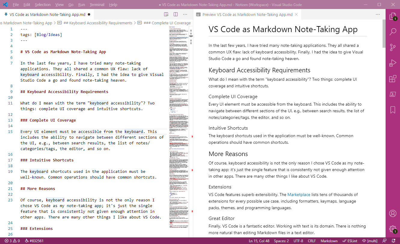 VS Code as Markdown Note-Taking App • Helge Klein